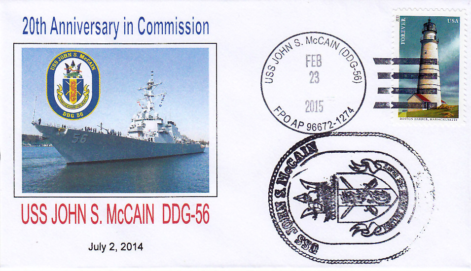 Beleg USS JOHN S. McCAIN DDG-56 20 Jahre im Dienst mit falschem Datum