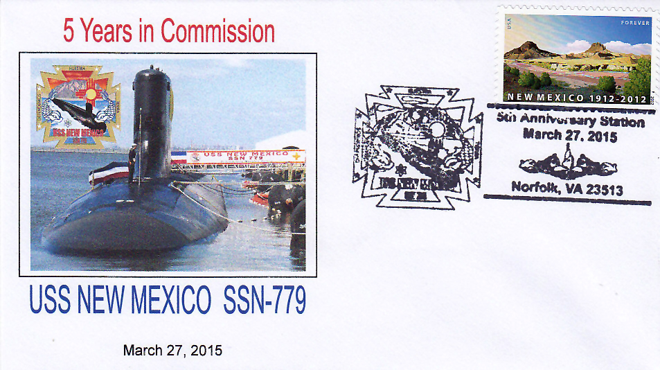 Beleg USS NEW MEXICO SSN-779  5 Jahre im Dienst
