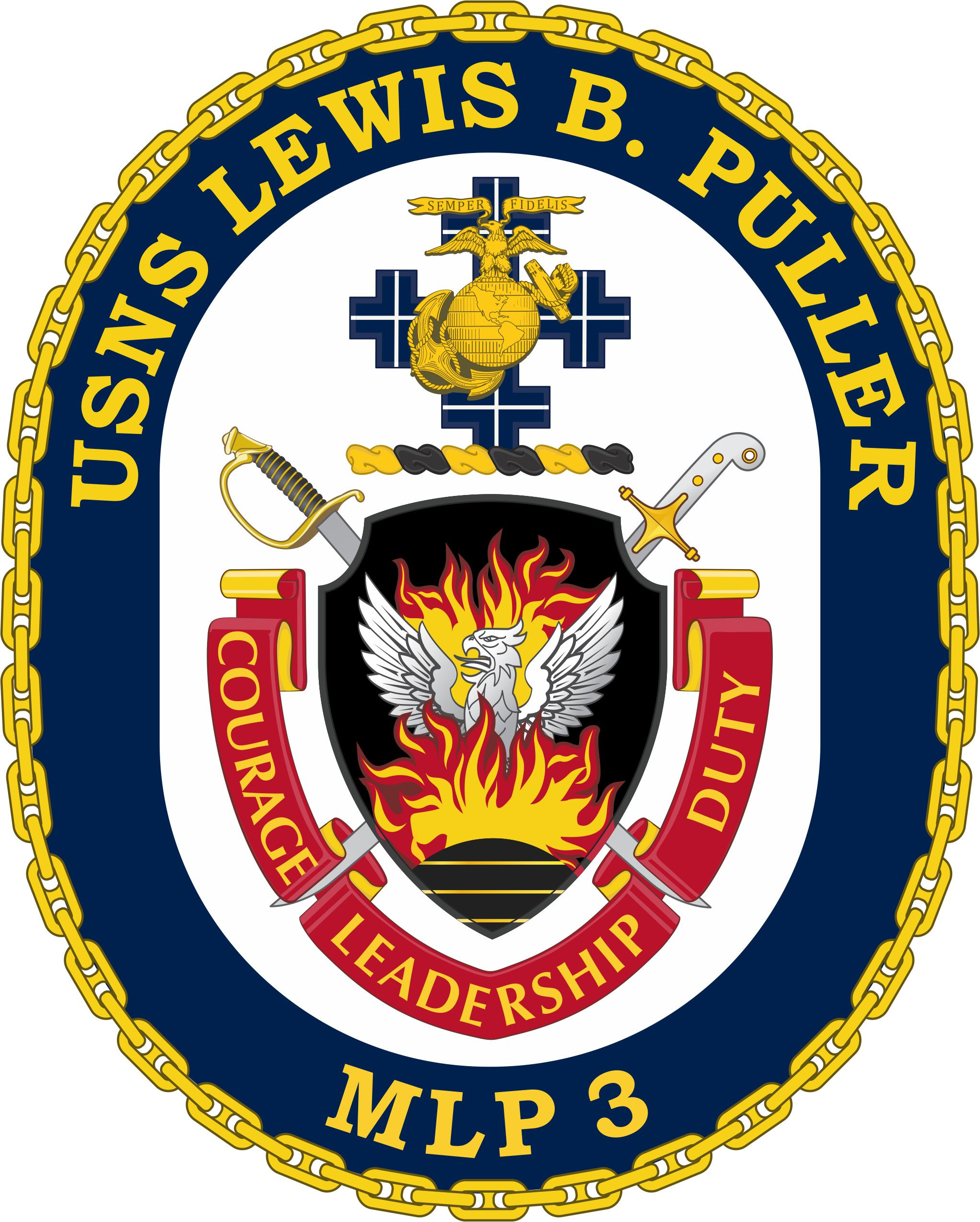 USNS LEWIS B. PULLER MLP-3 Crest Grafik: U.S. Navy
