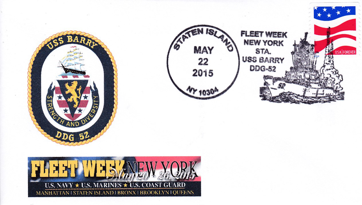 Beleg USS BARRY DDG-52 Fleet Week New York von Karl Friedrich Weyland
