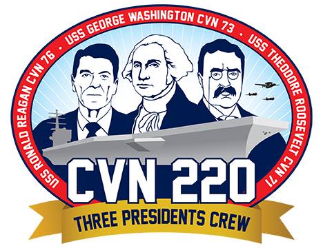 Logo Three Presidents Crew CVN-220 Grafik: U.S. Navy
