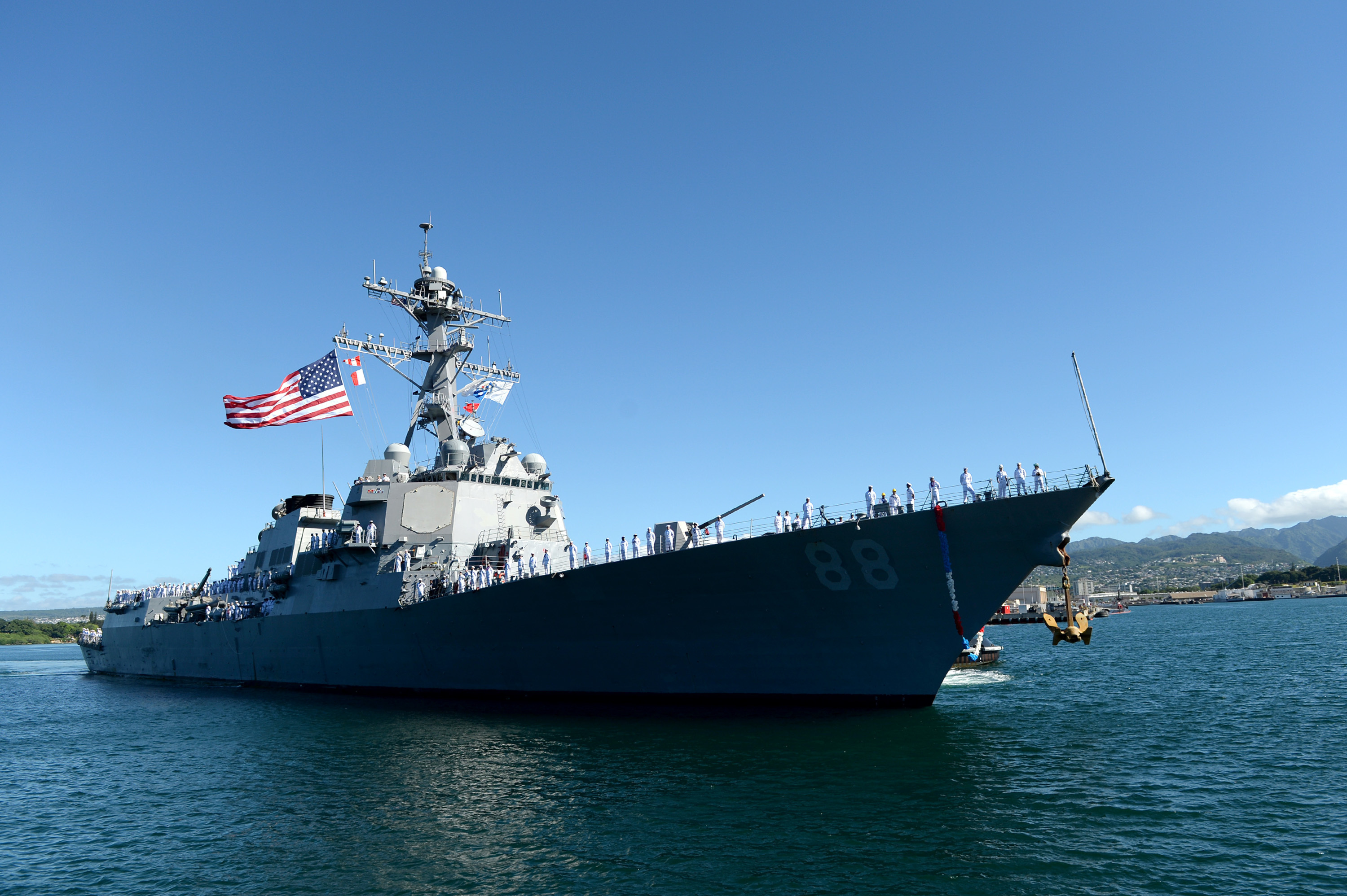 USS PREBLE DDG-88 Einlaufen Pearl Harbor am 23.10.2015 Bild: U.S. Navy
