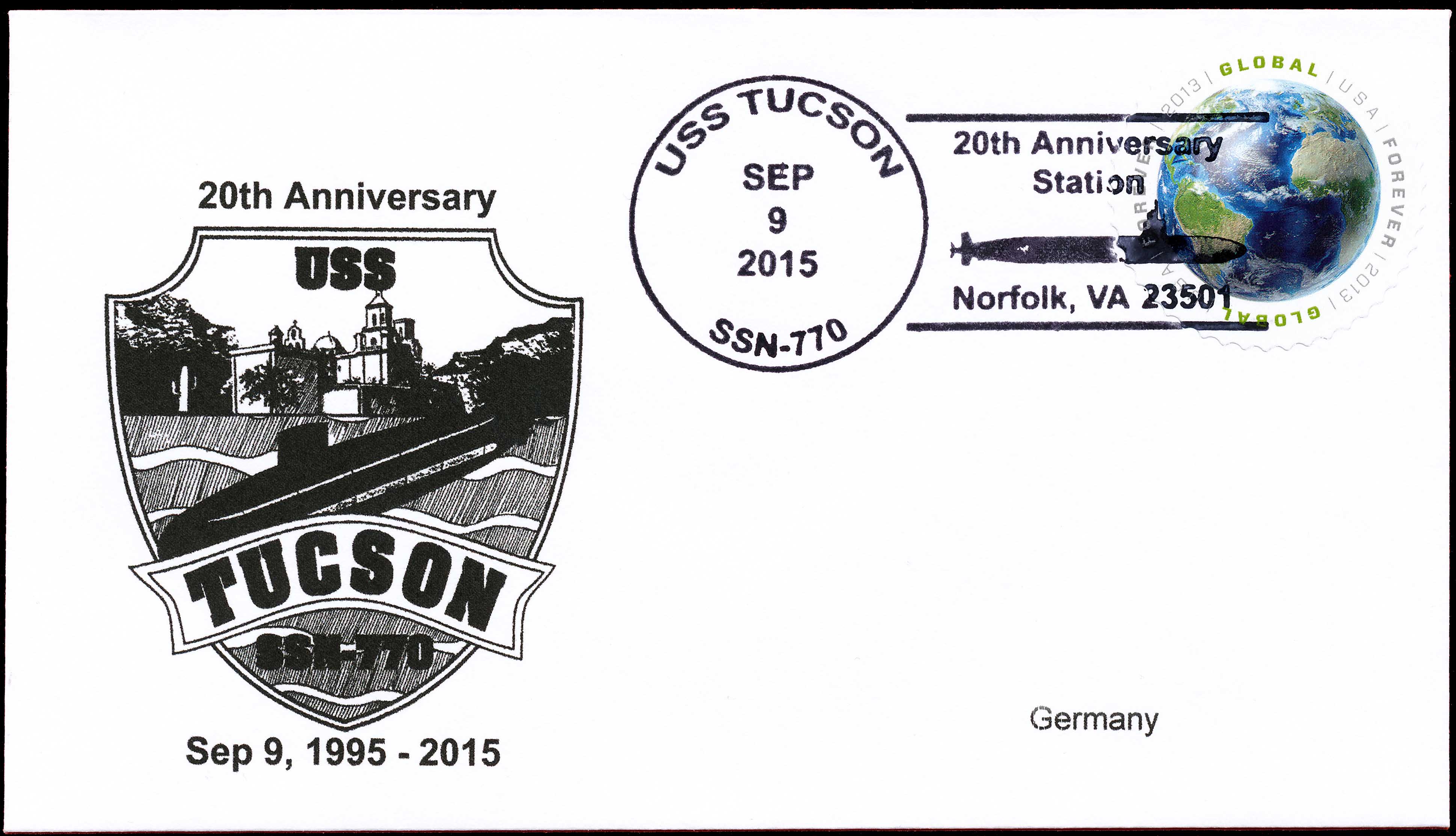 Beleg USS TUCSON SSN-770  20 Jahre im Dienst von Wolfgang Hechler