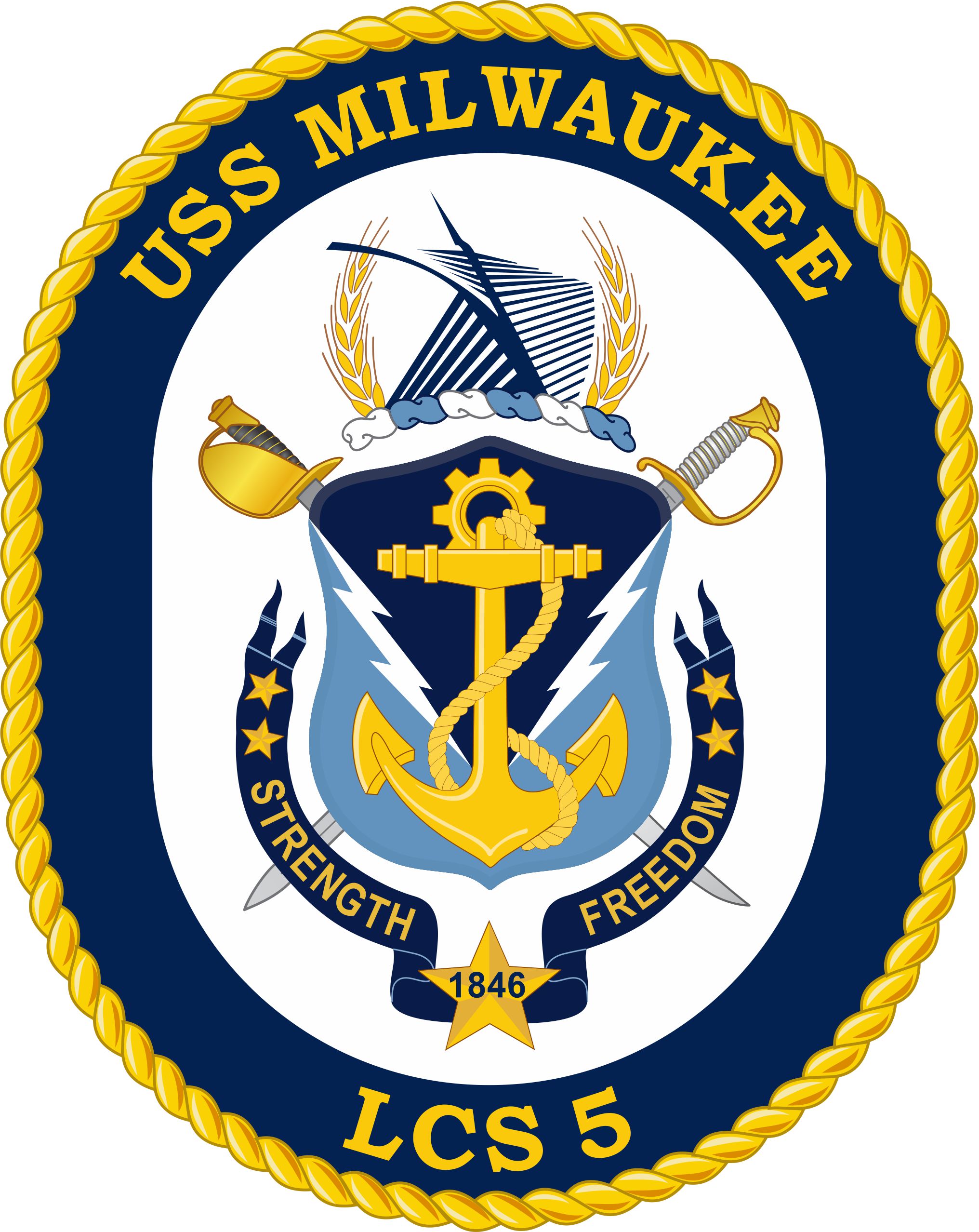 USS MILWAUKEE LCS-5 Crest Grafik: U.S. Navy