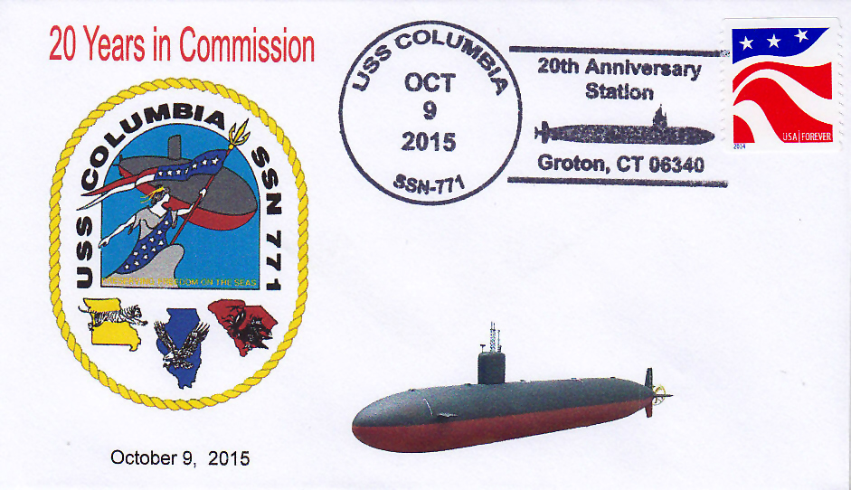 Beleg USS COLUMBIA SSN-771  20 Jahre im Dienst