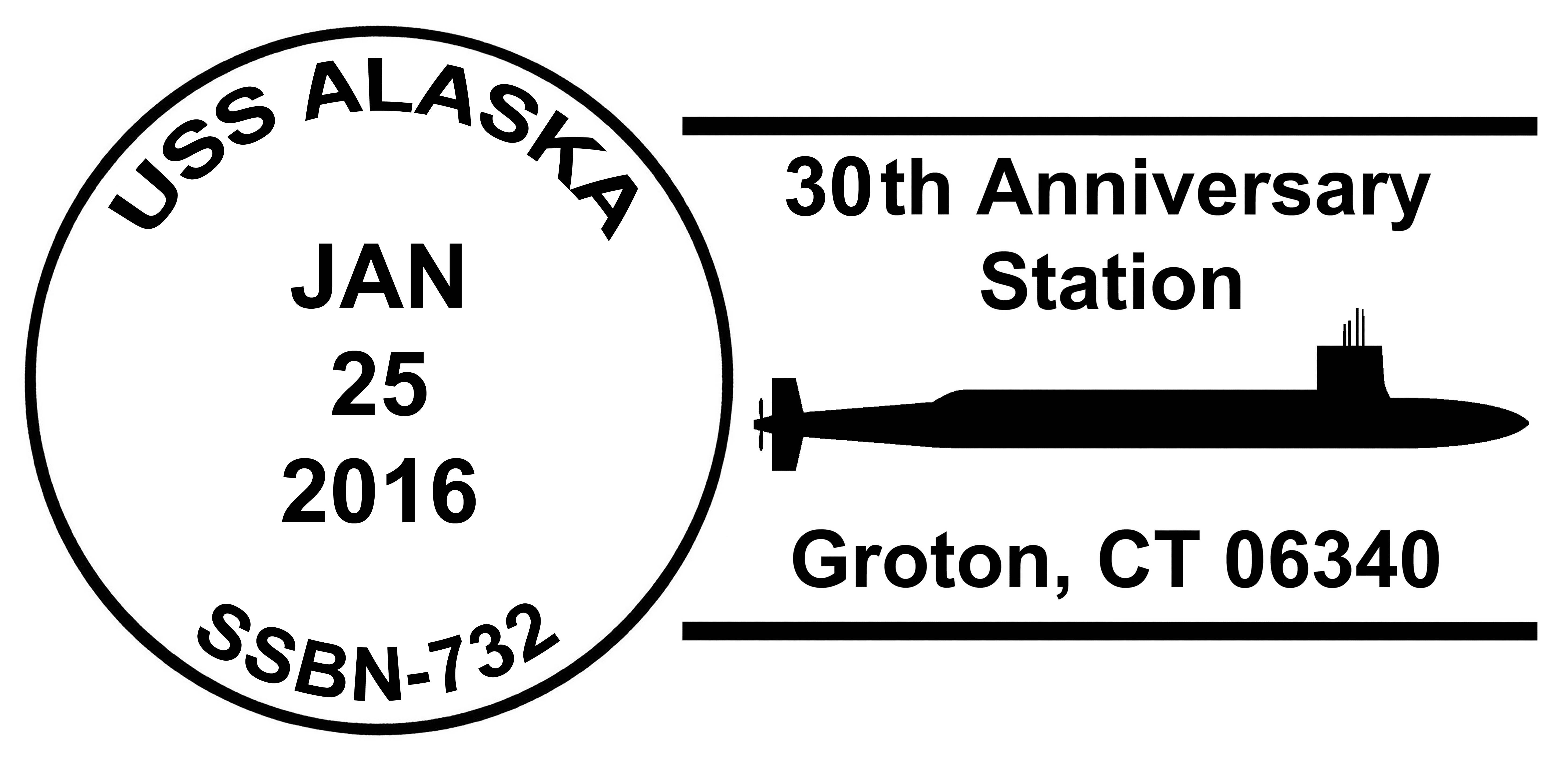 Sonderpoststempel USS ALASKA SSBN-732  30 Jahre im Dienst Grafik: Wolfgang Hechler