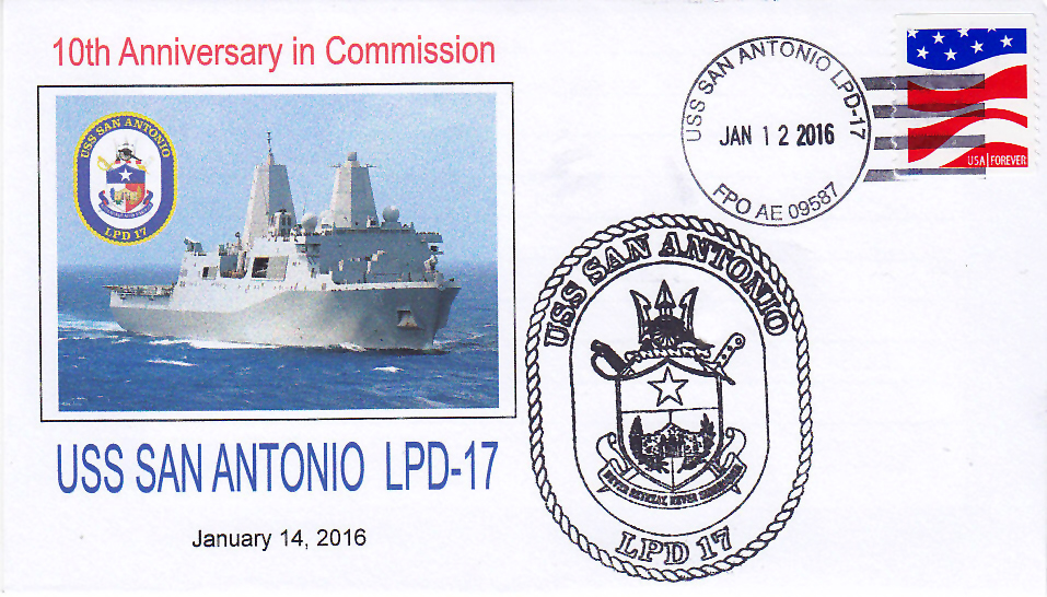 Beleg USS SAN ANTONIO LPD-17  10 Jahre im Dienst