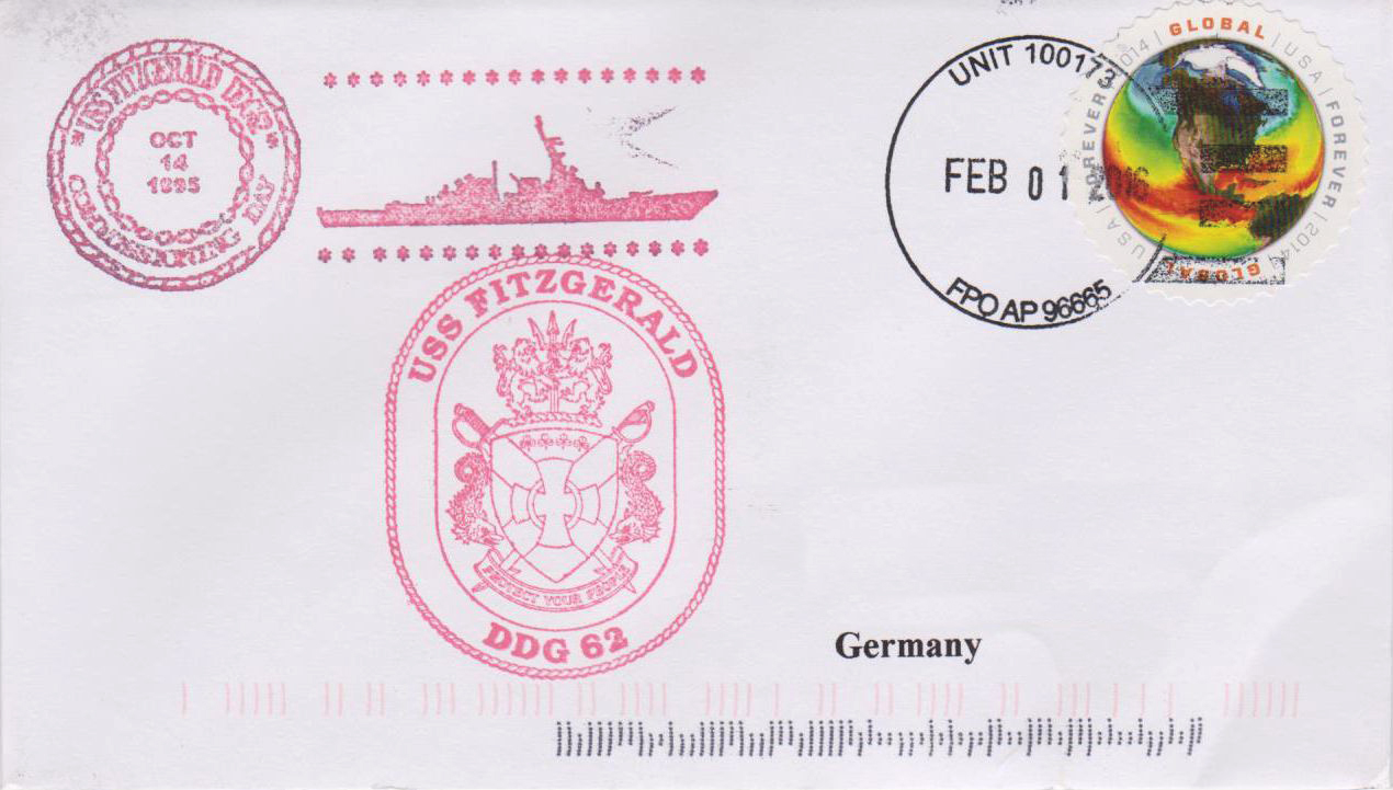 Beleg USS FITZGERALD DDG-62 vom 01.02.2016 von Karl Friedrich Weyland