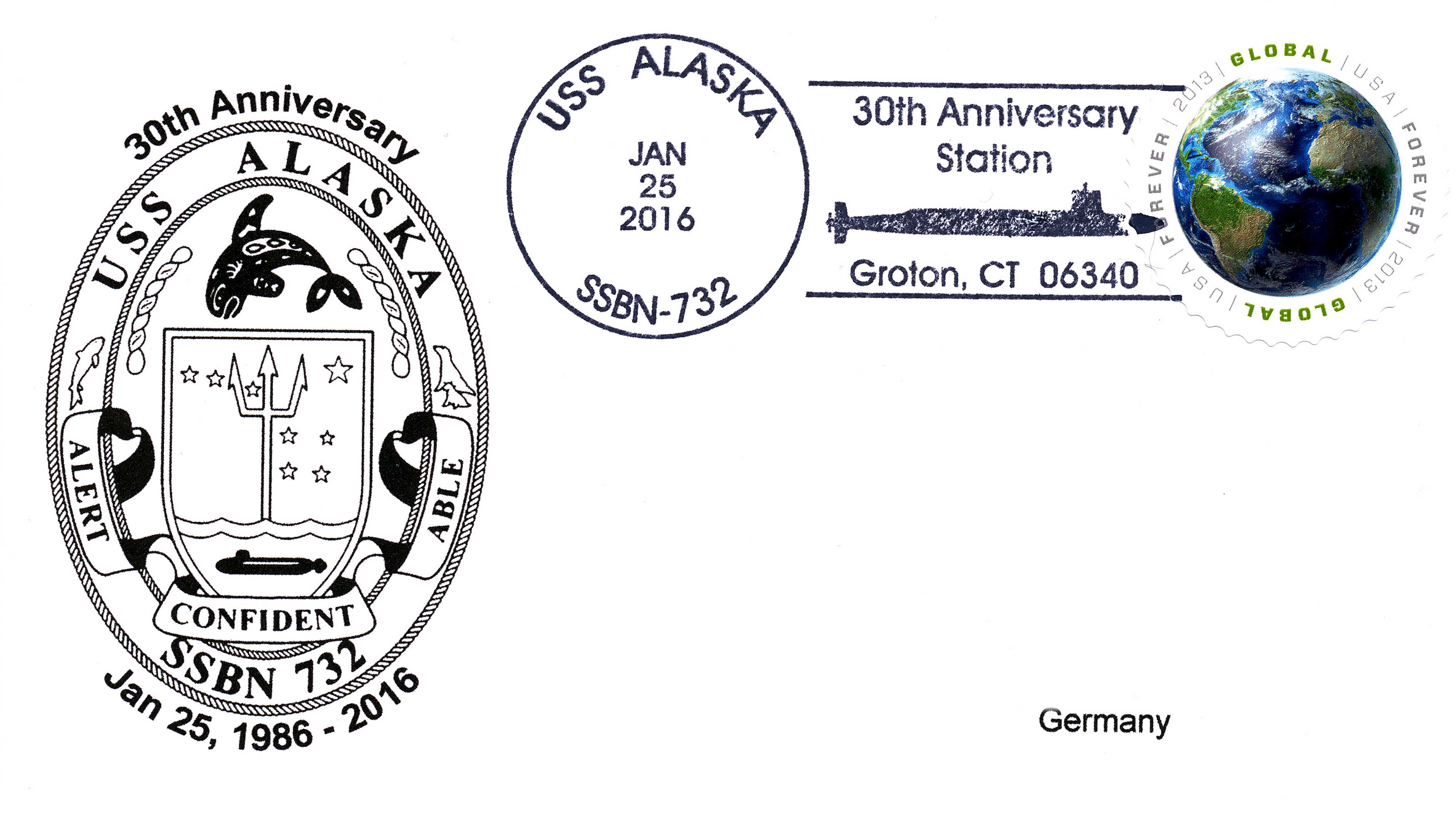 Beleg USS ALASKA SSBN-732  30 Jahre im Dienst von Wolfgang Hechler