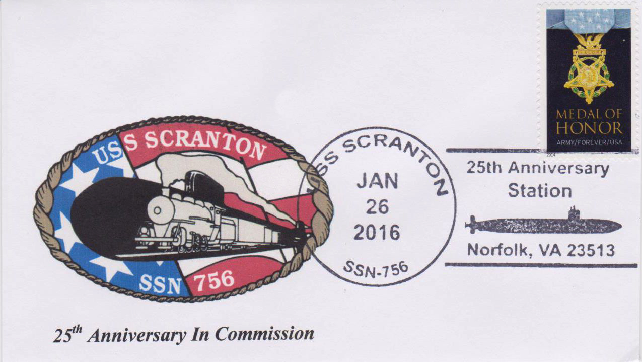 Beleg USS SCRANTON SSN-756  25 Jahre im Dienst von Karl Friedrich Weyland