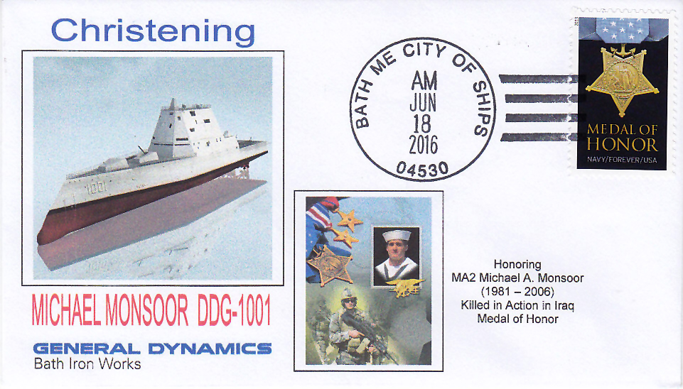 Beleg USS MICHAEL MONSOOR DDG-1001 Christening