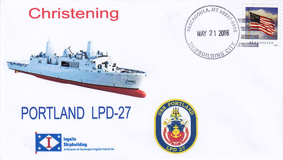 Beleg USS PORTLAND LPD-27 Taufe