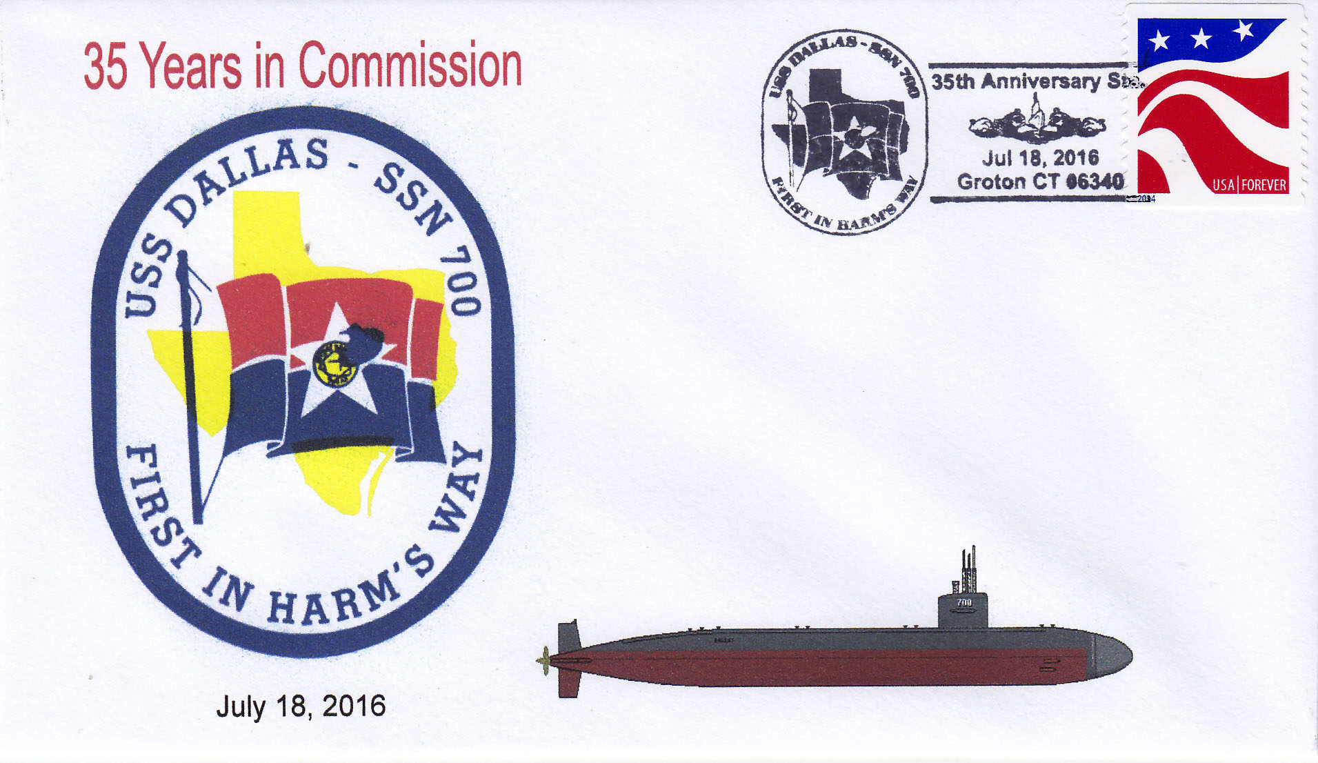 Beleg USS DALLAS SSN-700  35 Jahre im Dienst