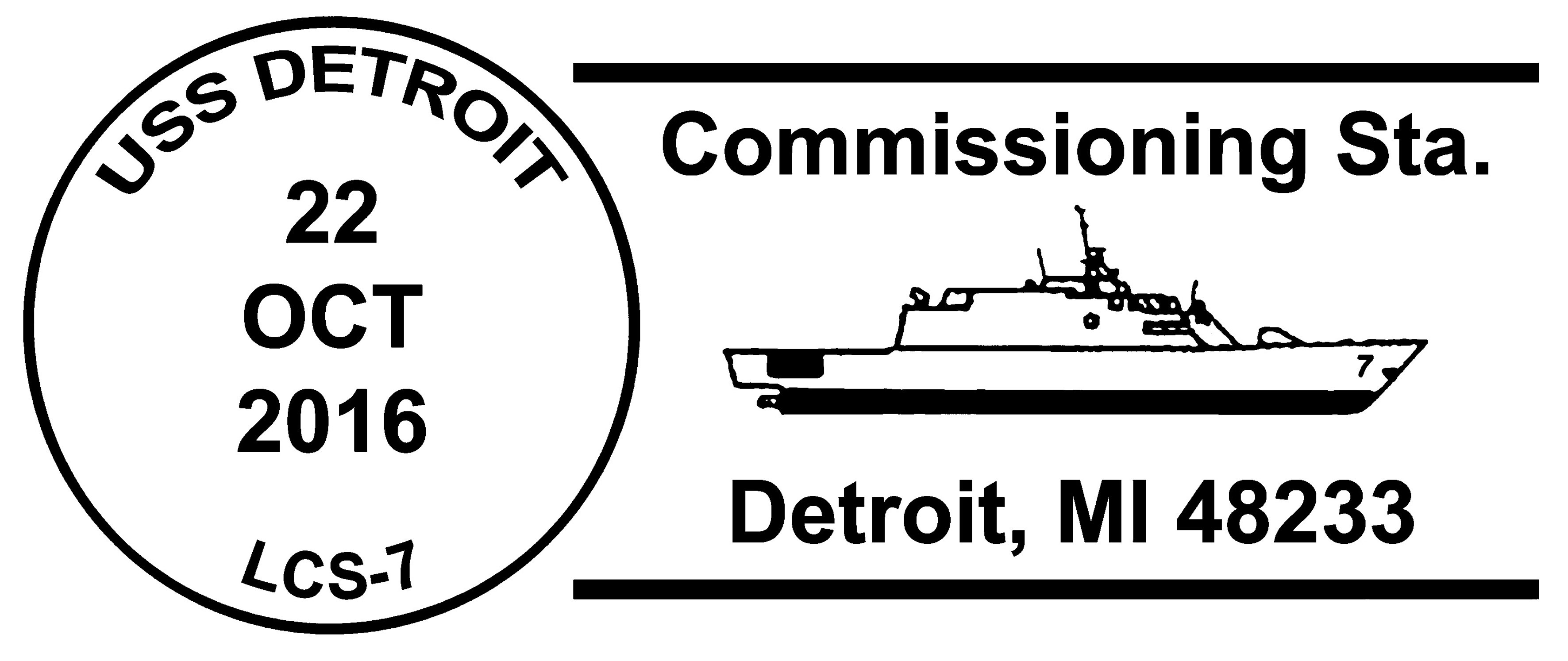 Sonderpoststempel USS DETROIT LCS-7 Commissioning Entwurf: Wolfgang Hechler