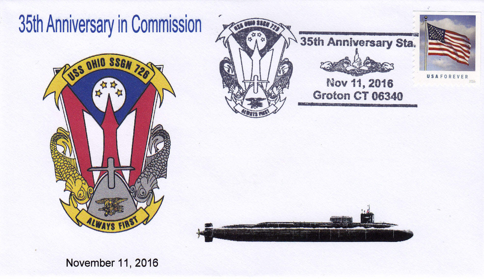 Beleg USS OHIO SSGN-726  35 Jahre im Dienst