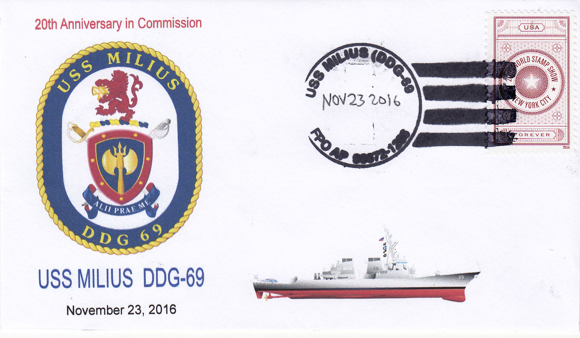 Beleg USS MILIUS DDG-69  20 Jahre im Dienst