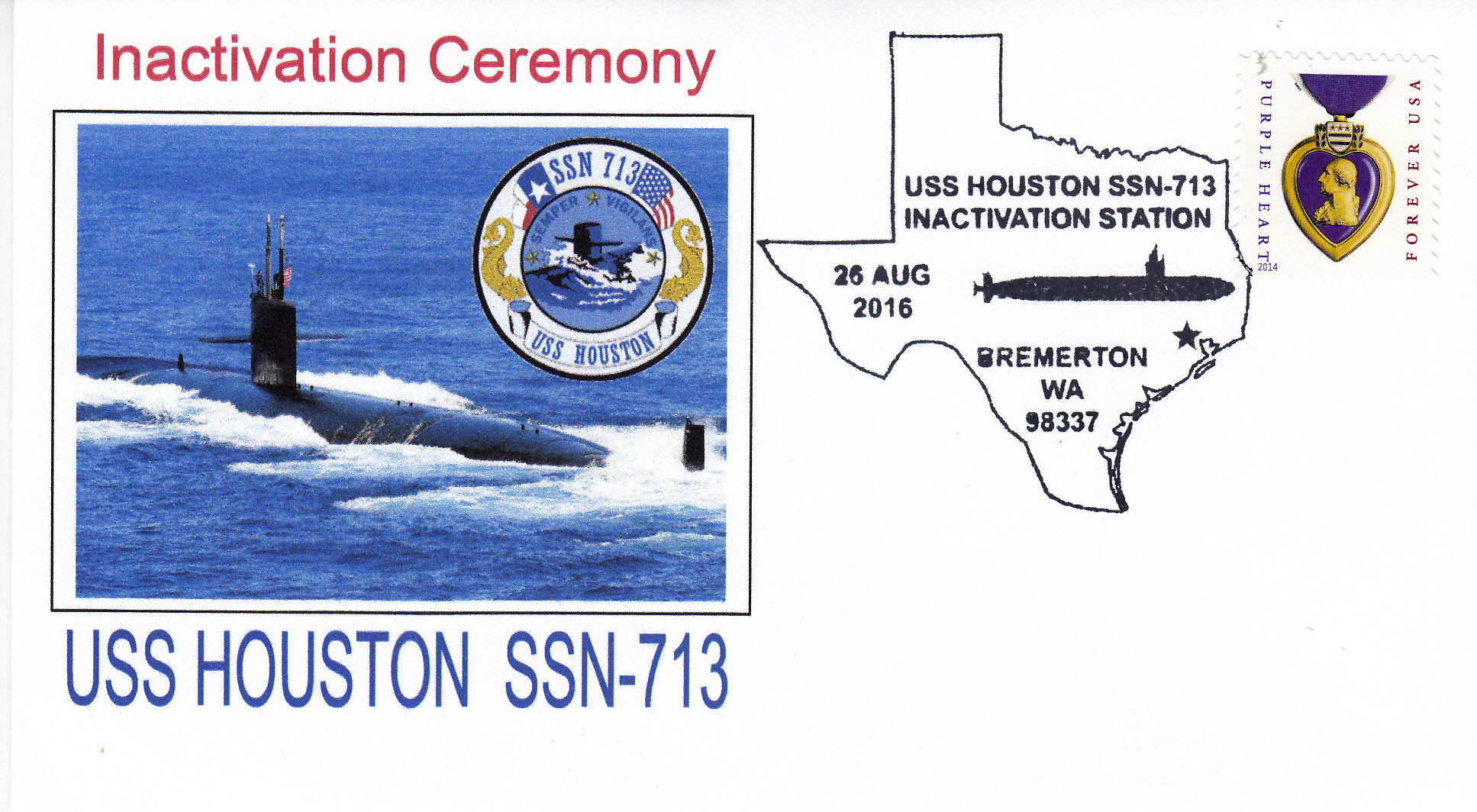 Beleg USS HOUSTON SSN-713 Inaktivierung
