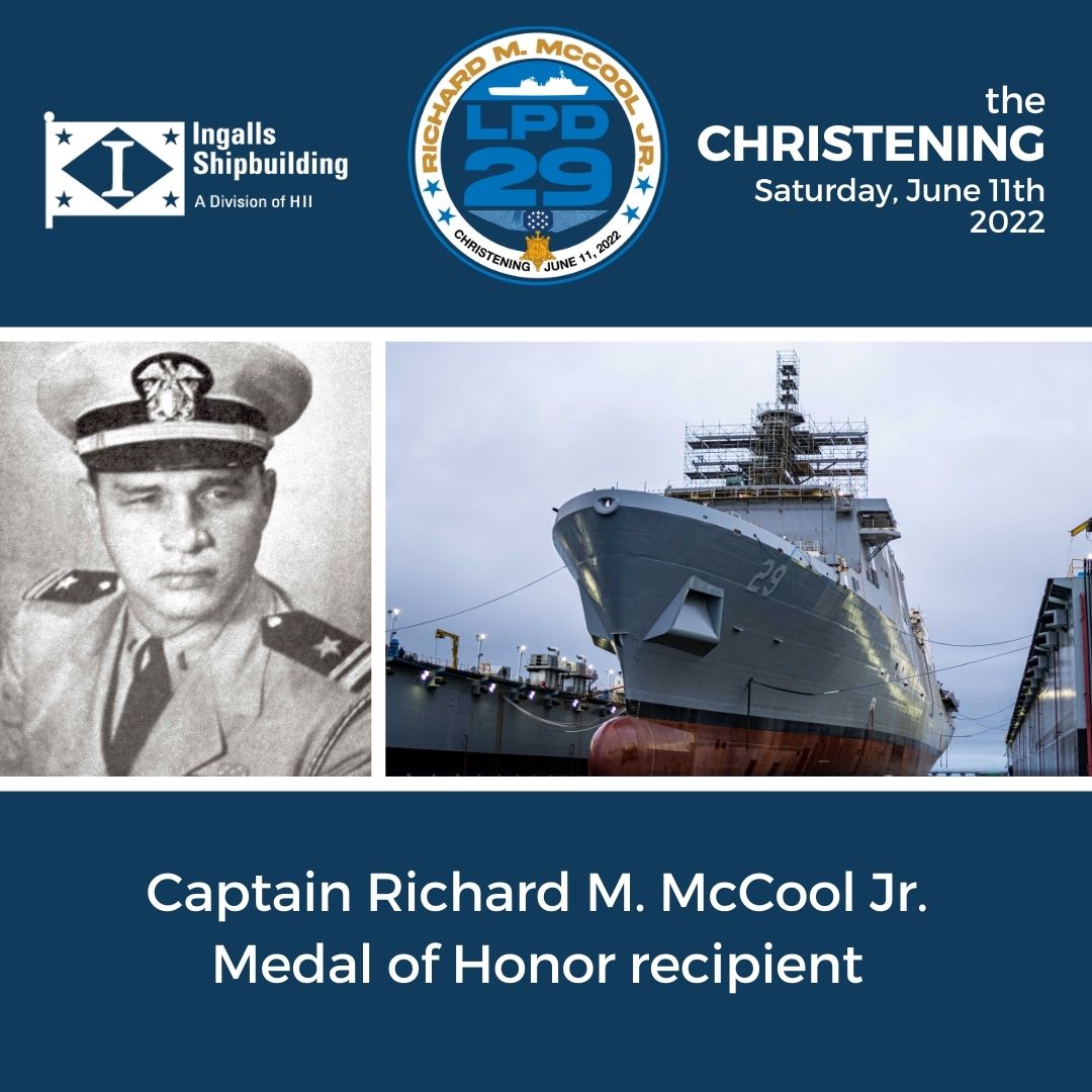 USS RICHARD M. McCOOL JR. LPD29 Christening US NavySchiffspost